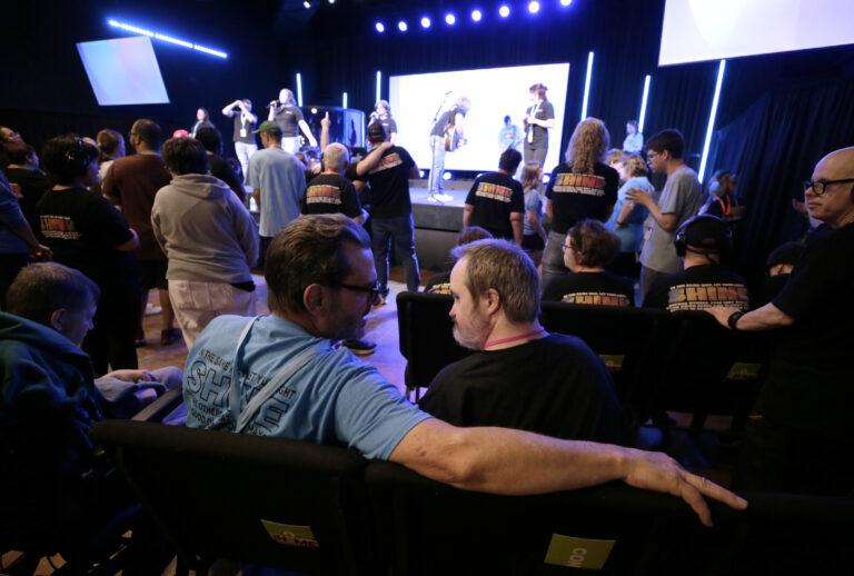 Friends gathered together in worship